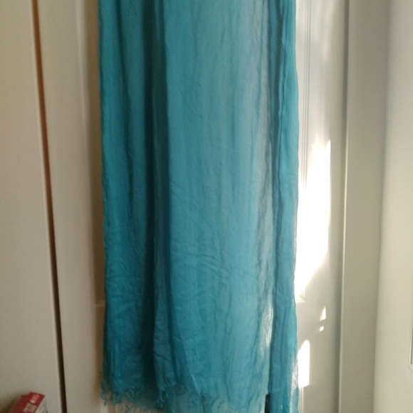 Forever 21 sheer long turquoise scarf - Picture 2 of 6